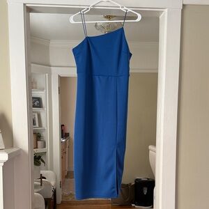 Chic Strapless Blue Dress